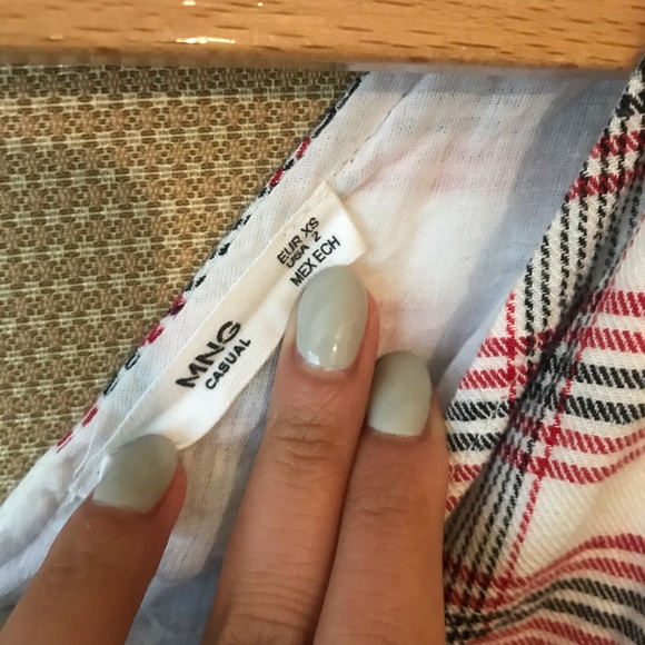 ASOS Mango Button Front Gingham Dress in Red - Picture 7 of 9